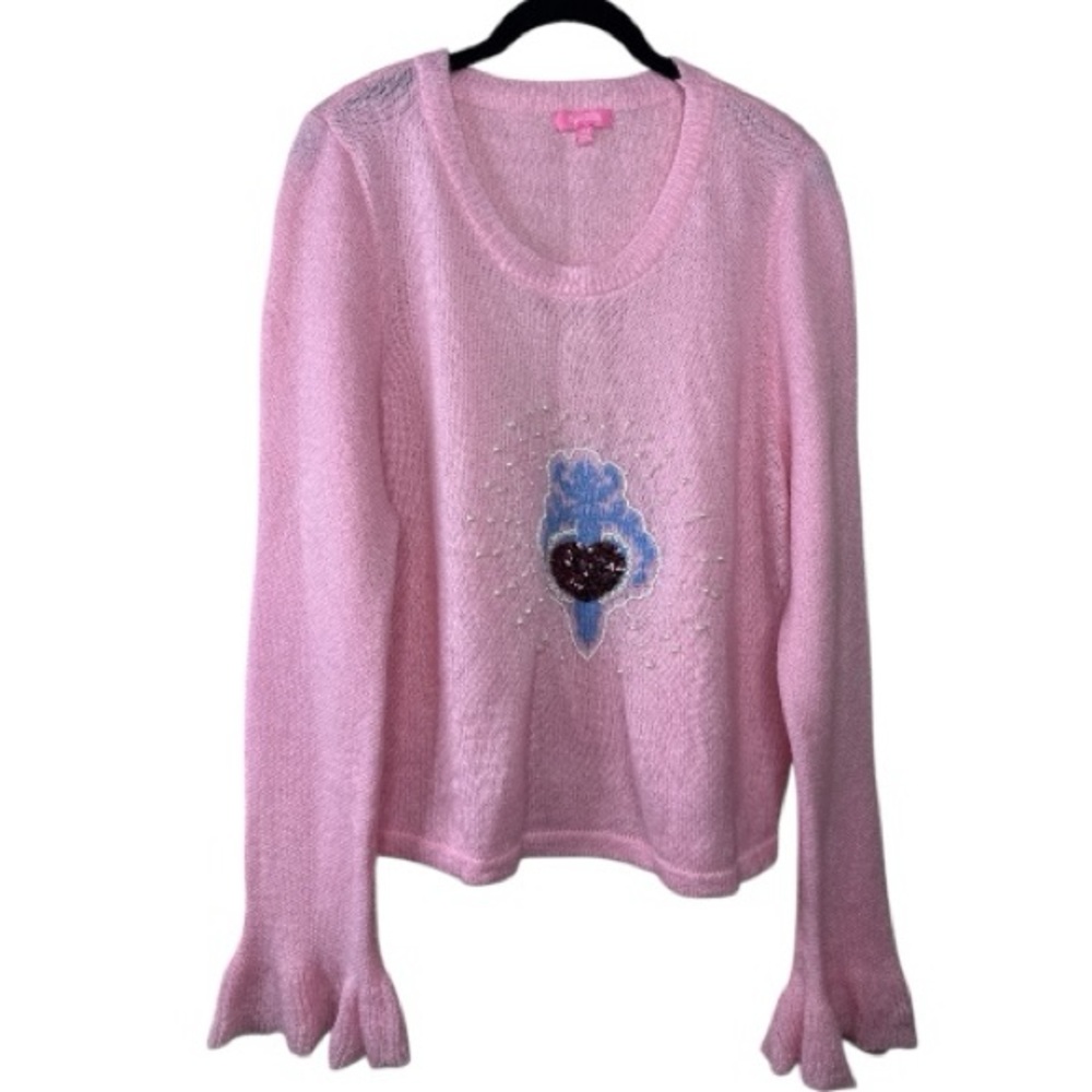 Sugar Thrillz Call The Angels Pearl Embellished Sweater Pink Size 3X